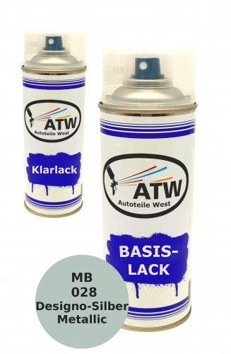 Autolack für MB_028 Designo-Silber Metallic +400ml Klarlack Set